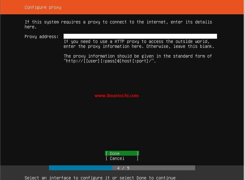 Proxy-Address-Ubuntu-18-04-Server-Installation