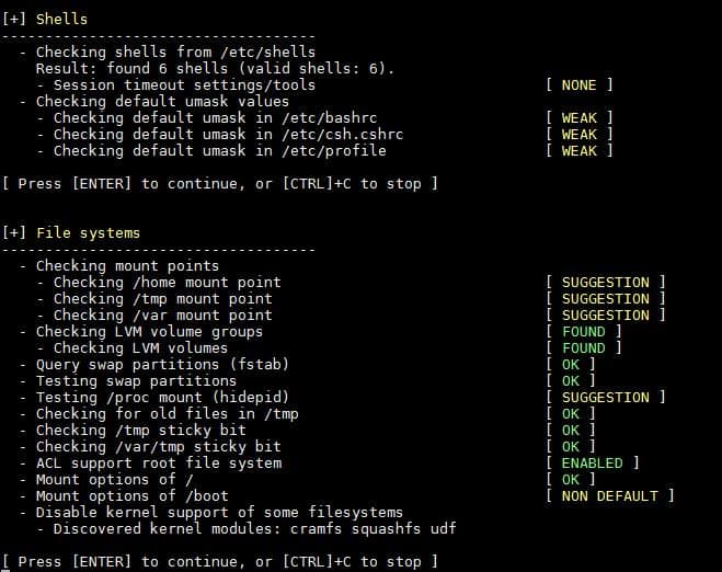 Shells-FileSystem-Audit-Lynis