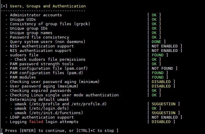 Users-Group-authentication-Audit-Lynis