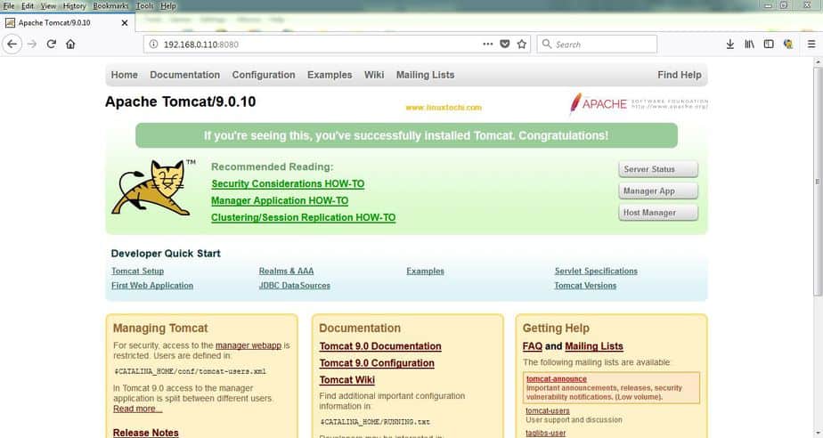 Apache-Tomcat-9-Home-Page