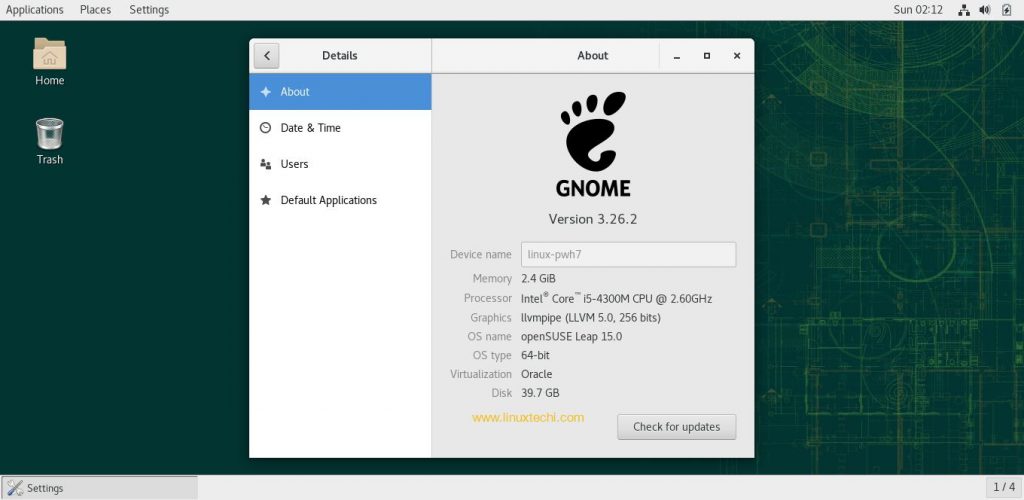 Gnome-Desktop-opensuse-leap15