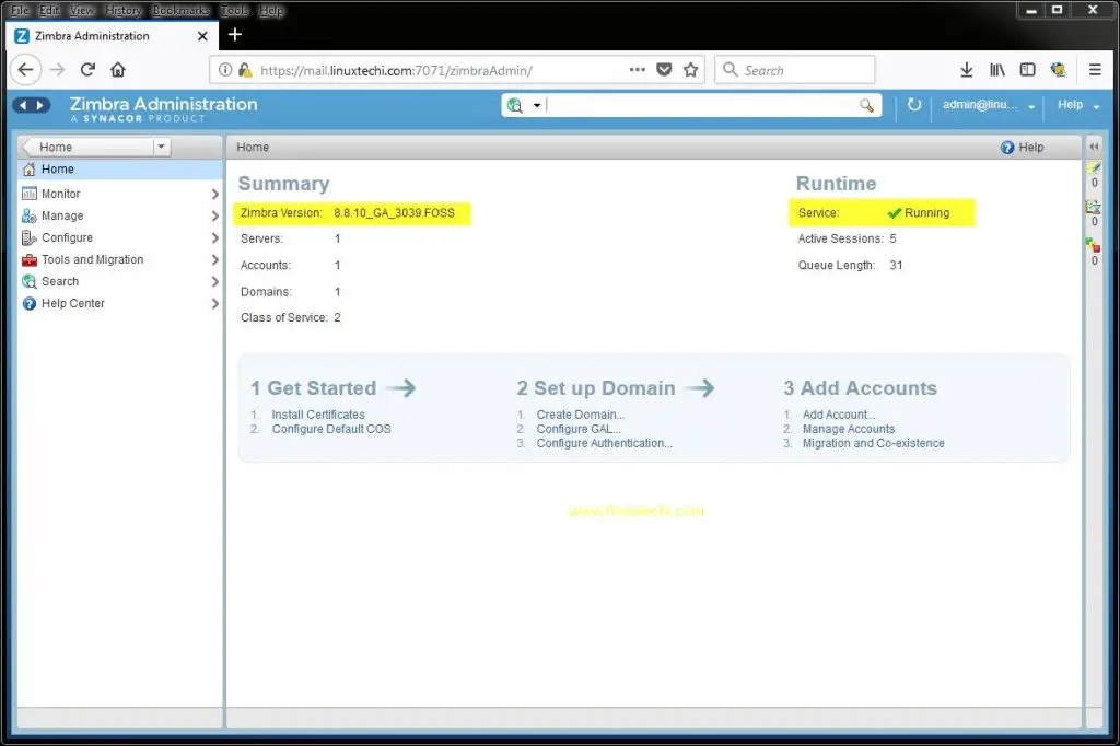 Zimbra-Administration-Dashboard-CentOS7