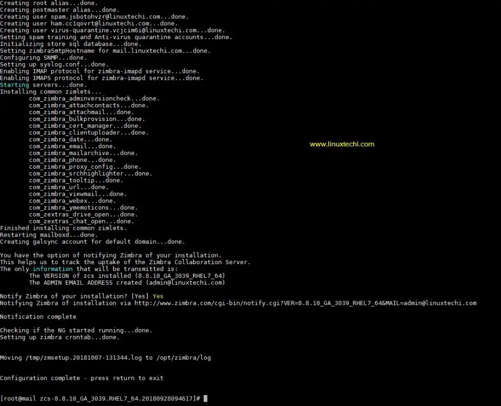 Zimbra-Installation-Completed-CentOS7