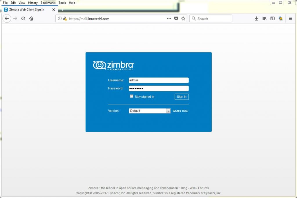 Zimbra-WebClient-SignIn-CentOS7