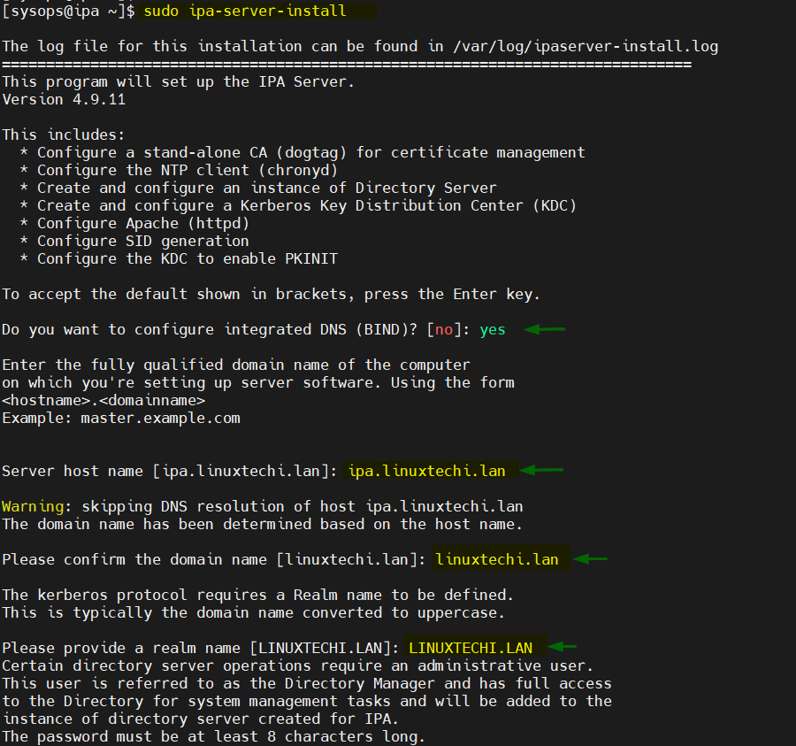 IPA-Server-Install-Command-RHEL-RockyLinux-AlmaLinux
