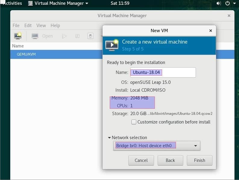 VM-Finish-OpenSUSE-KVM