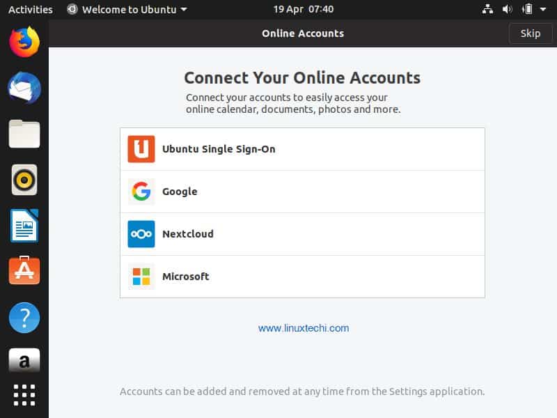 Online-Account-Ubuntu19-04-Installation