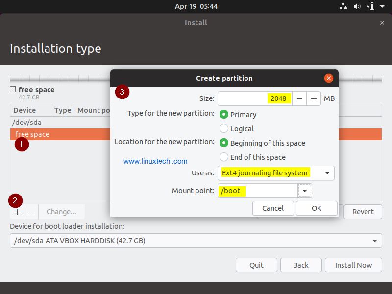 boot-partition-create-ubuntu19-04-installation