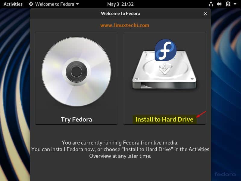 Fedora-30-Install-hard-drive