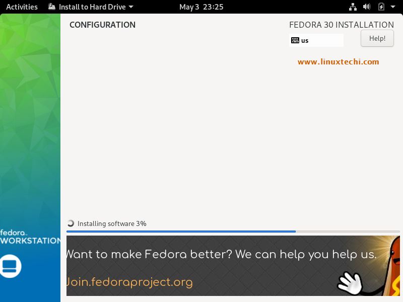 Fedora-30-Installation-Progress