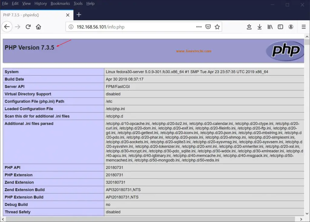 Php-info-page-fedora30