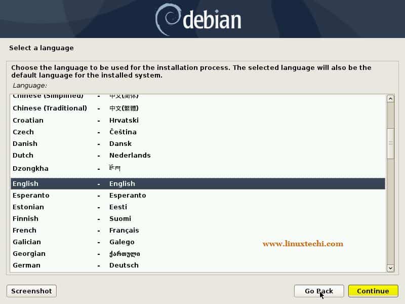 Choose-Language-Debian10-Installation
