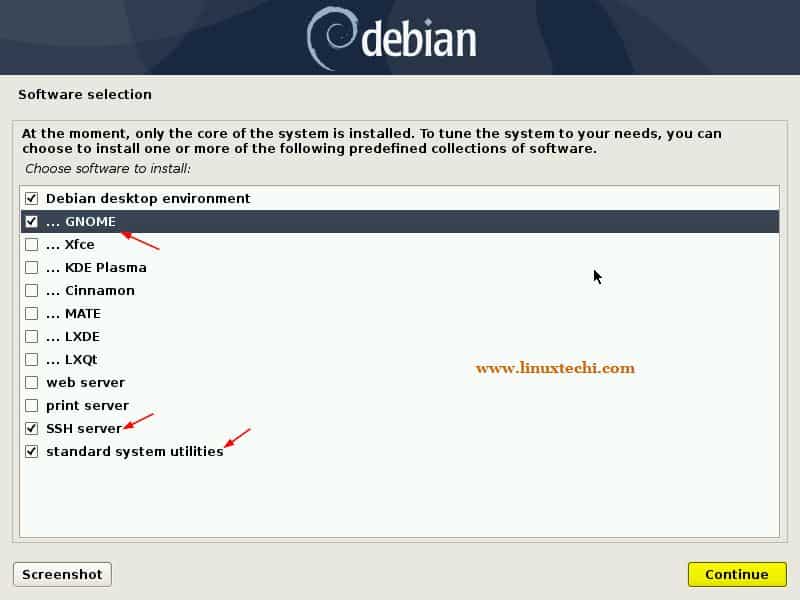 Software-Selection-Debian10-Installation