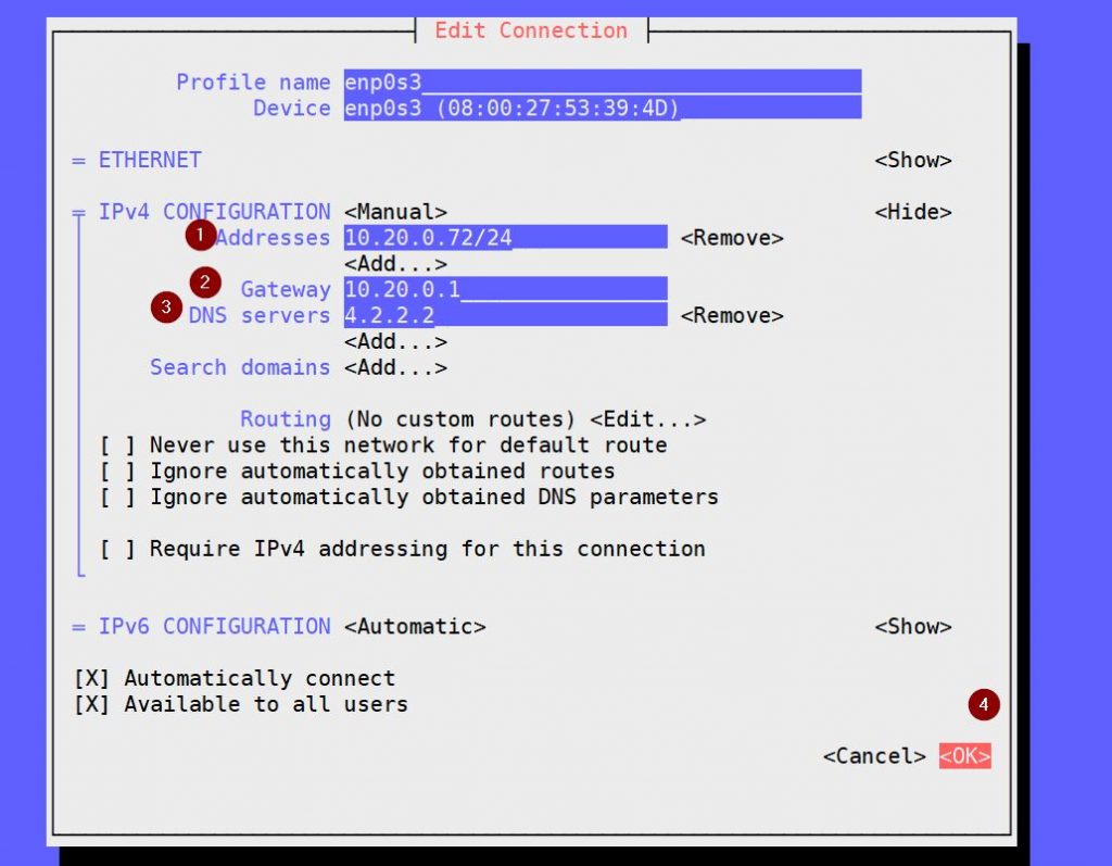 configure static ip address rhel 8