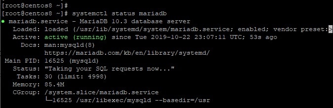 Check-MariaDB-status-CentOS8