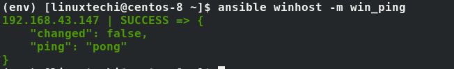 Ansible-ping-windows-host-machine