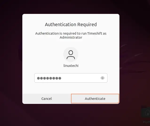 Authentication-For-TimeShift-Ubuntu