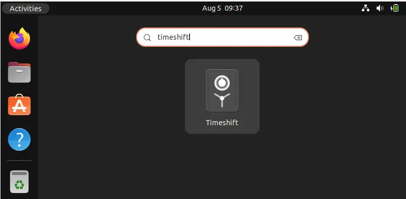 Search-timeshift-Activities-Ubuntu