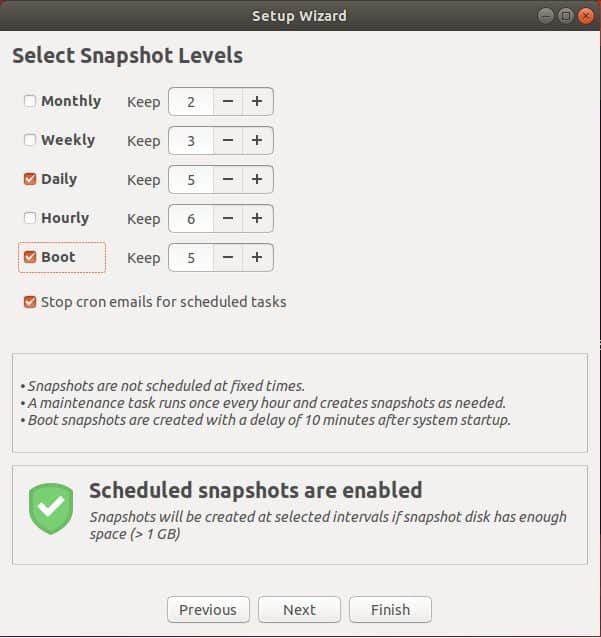 Select-snapshot-levels-Timeshift
