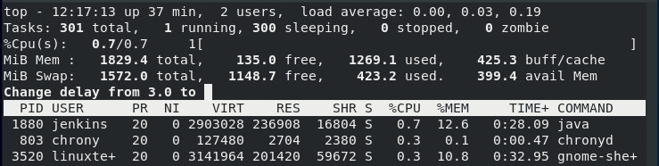 Change-time-interval-top-command