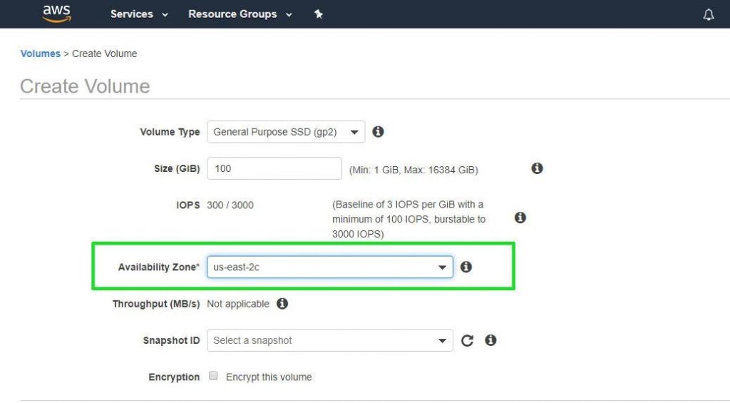 Confirm-availability-zone-new-volume-aws