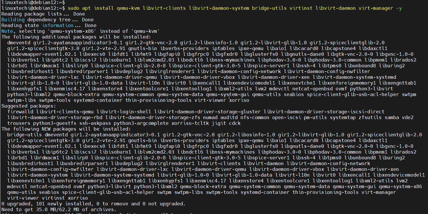 Install KVM on Debian 12