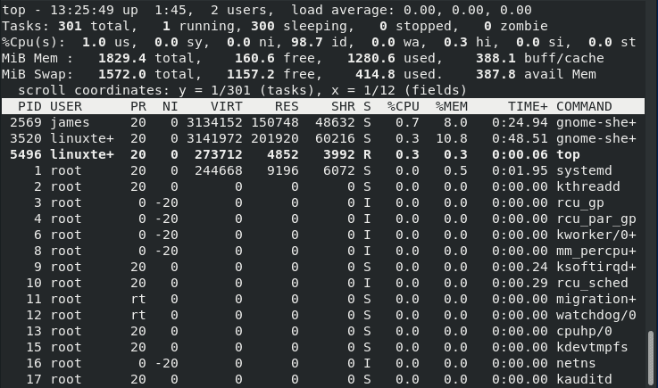 Press-c-top-command