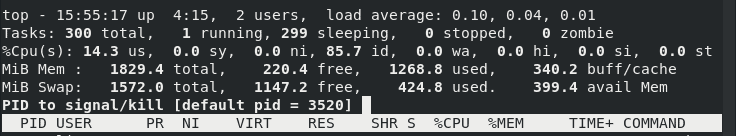 Press-letter-k-prompt-pid-top-command