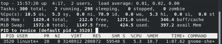 Renice-top-command