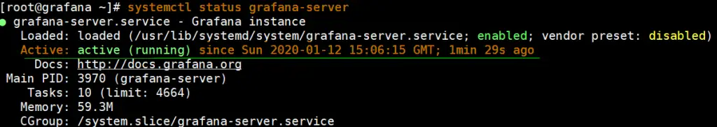 Grafana-service-status-centos8