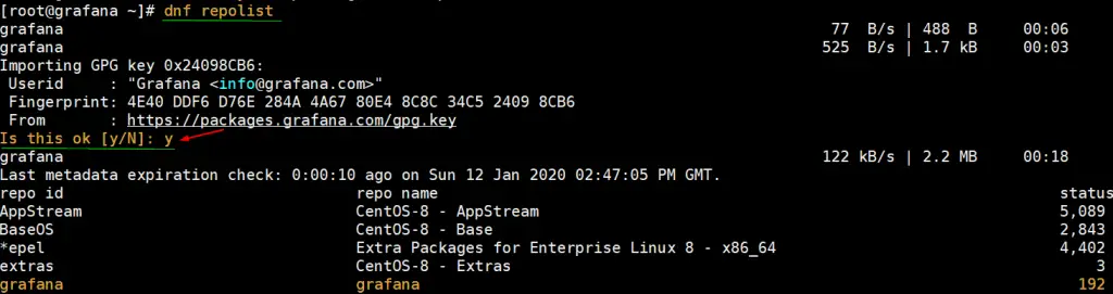 dnf-repolist-grafana-centos8