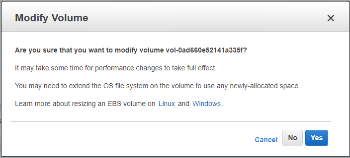Click-Yes-Modify-Volume-AWS