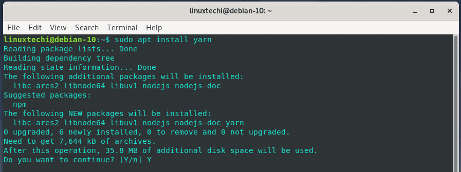 apt-install-yarn-debian10