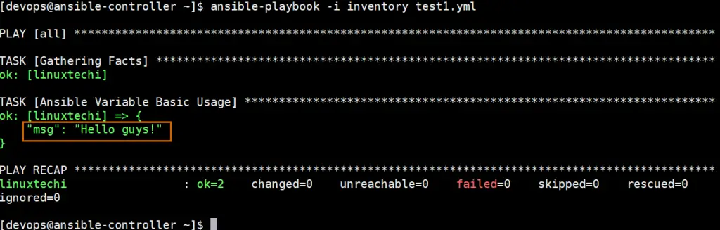 Use Variables in Ansible Playbook