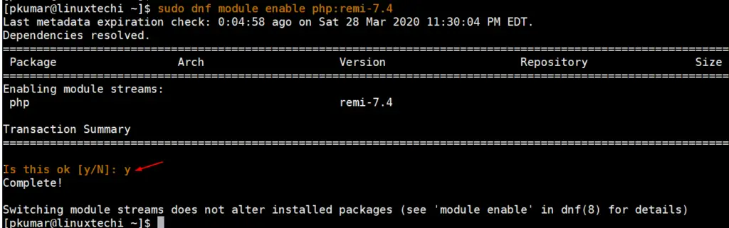 Enable-remi-7-4-mdoule