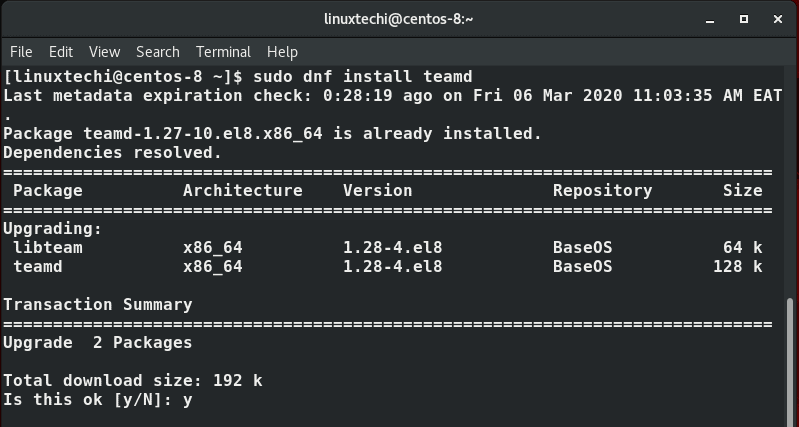 dnf-install-teamd-centos8