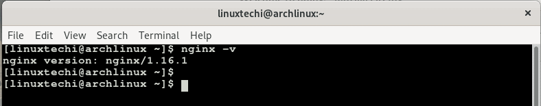 nginx-version-check-arch-linux