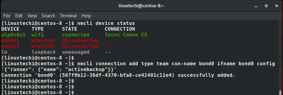 nmcli-add-teamd-centos8