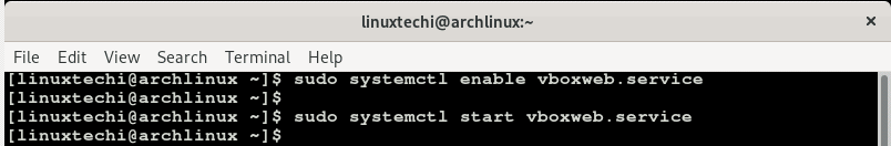 start-enable-virtualbox-service-archlinux