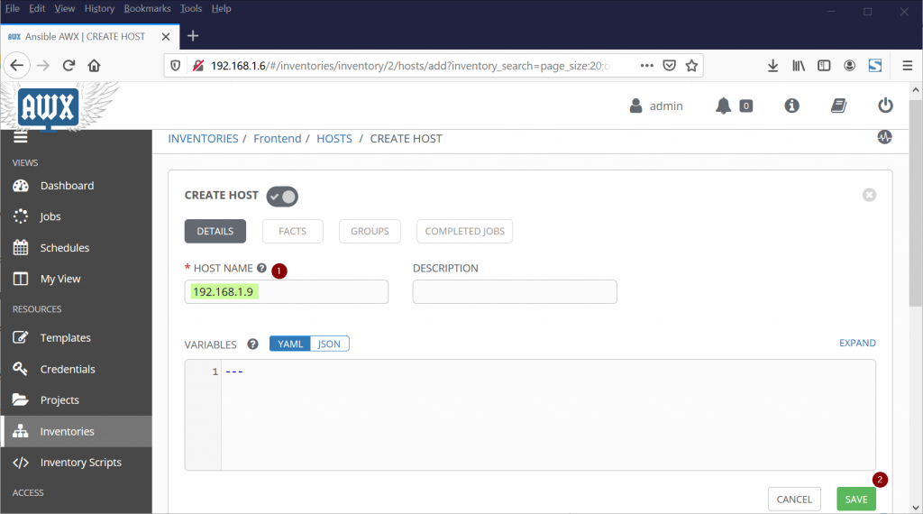 Ansible-AWX-CREATE-HOST
