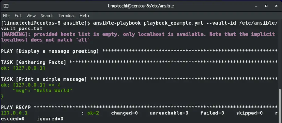 Ansible-playbook-vault-id-examples