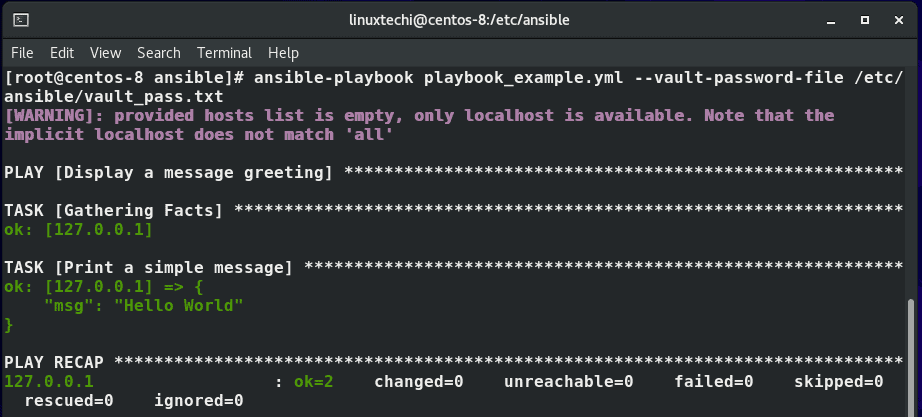 Ansible-vault-password-file