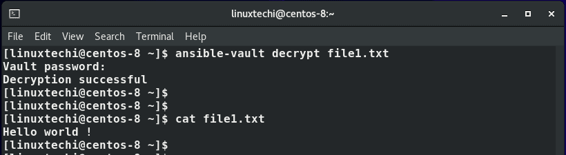 Decrypt-ansible-vault-file