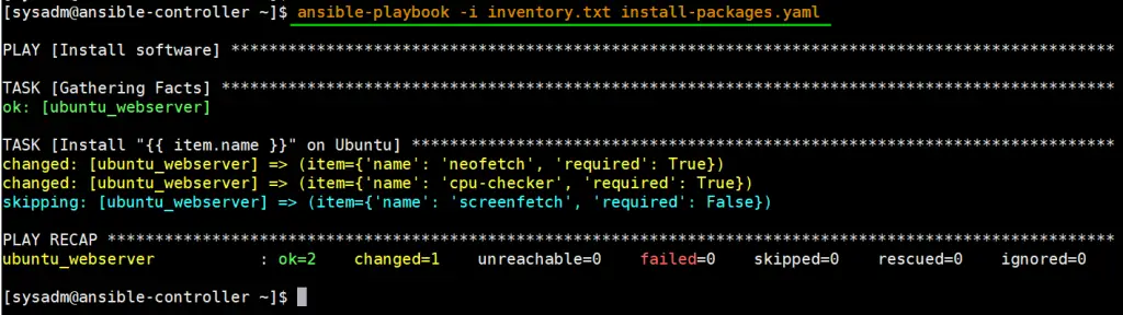 Ansible-loops-when-execution