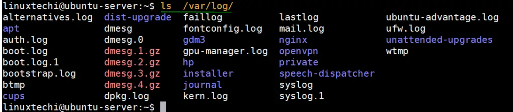 Linux Log files var log