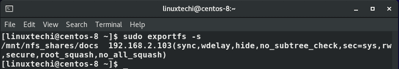 List-NFS-Shares-using-exportfs-command