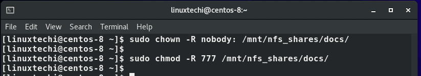 Permissions-NFS-Shared-Directory-CentOS8-RHEL8