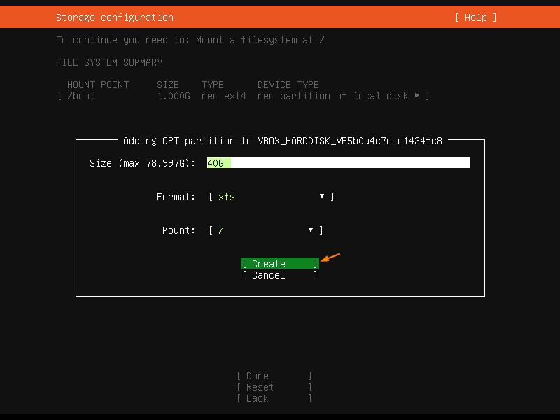 Slash-root-partition-ubuntu-20-04-server