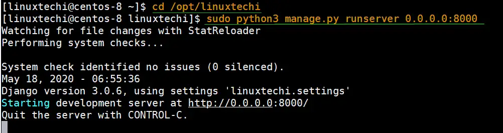 Starting-django-Service-CentOS8