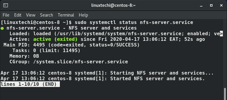 Verify-NFS-Server-Service-Status-CentOS8